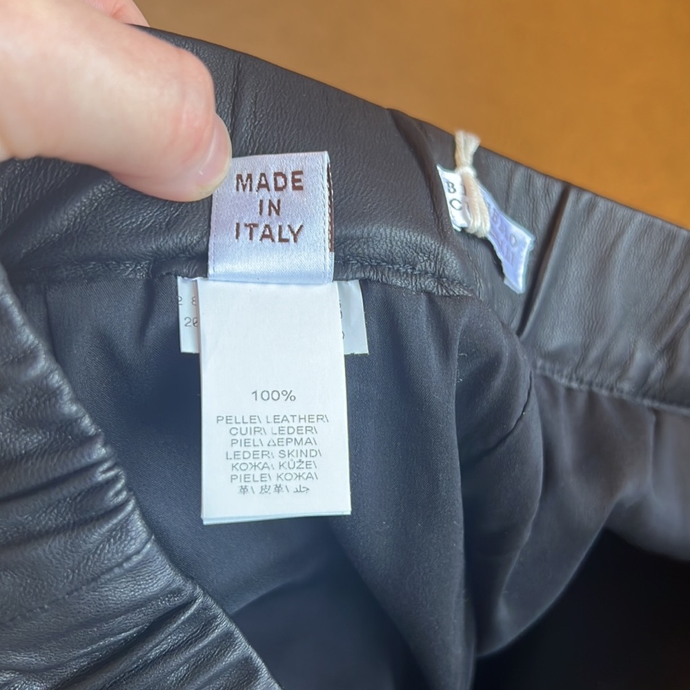 Brunello Cucinelli High-Waist Leather Pants - Picture 9 of 10